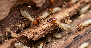 Termites on damaged timber